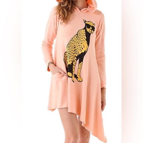 Wildfox Jungle Cat 🐆 Angel Hoodie Dress XS - Picture 1 of 6